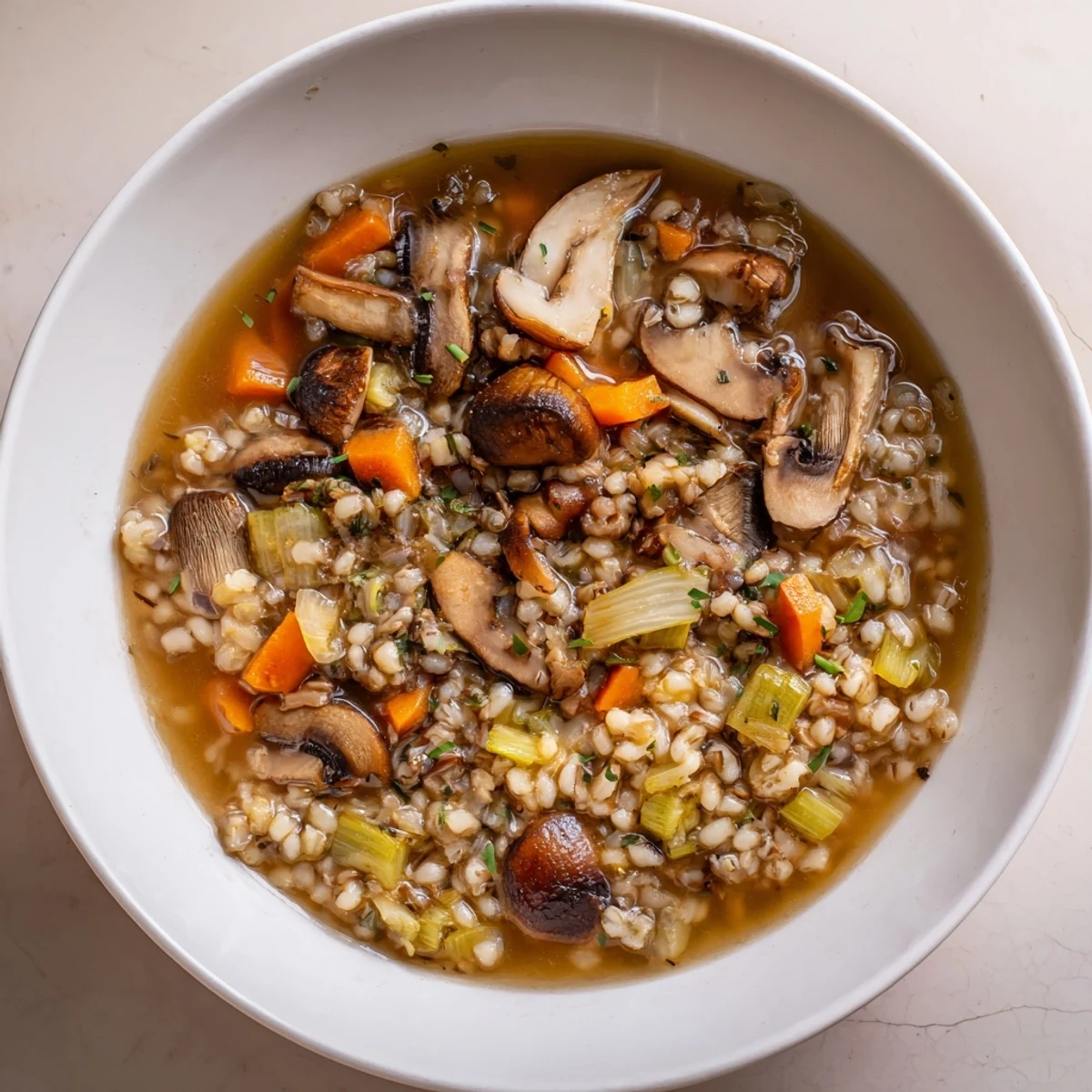 Wild Mushroom Barley Soup