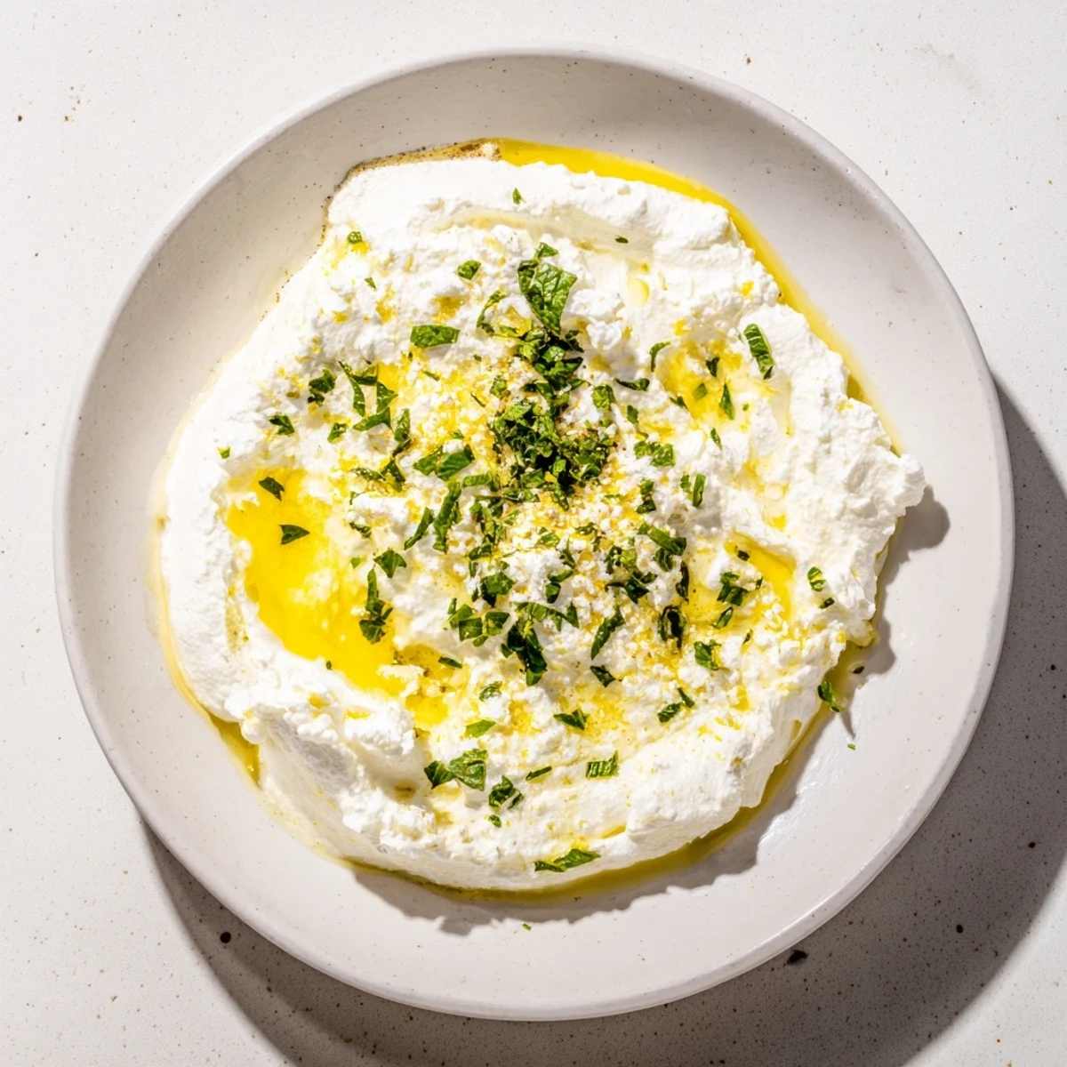 Creamy Angel Wings Whipped Feta Dip, drizzled with honey, ready for dipping pita chips.