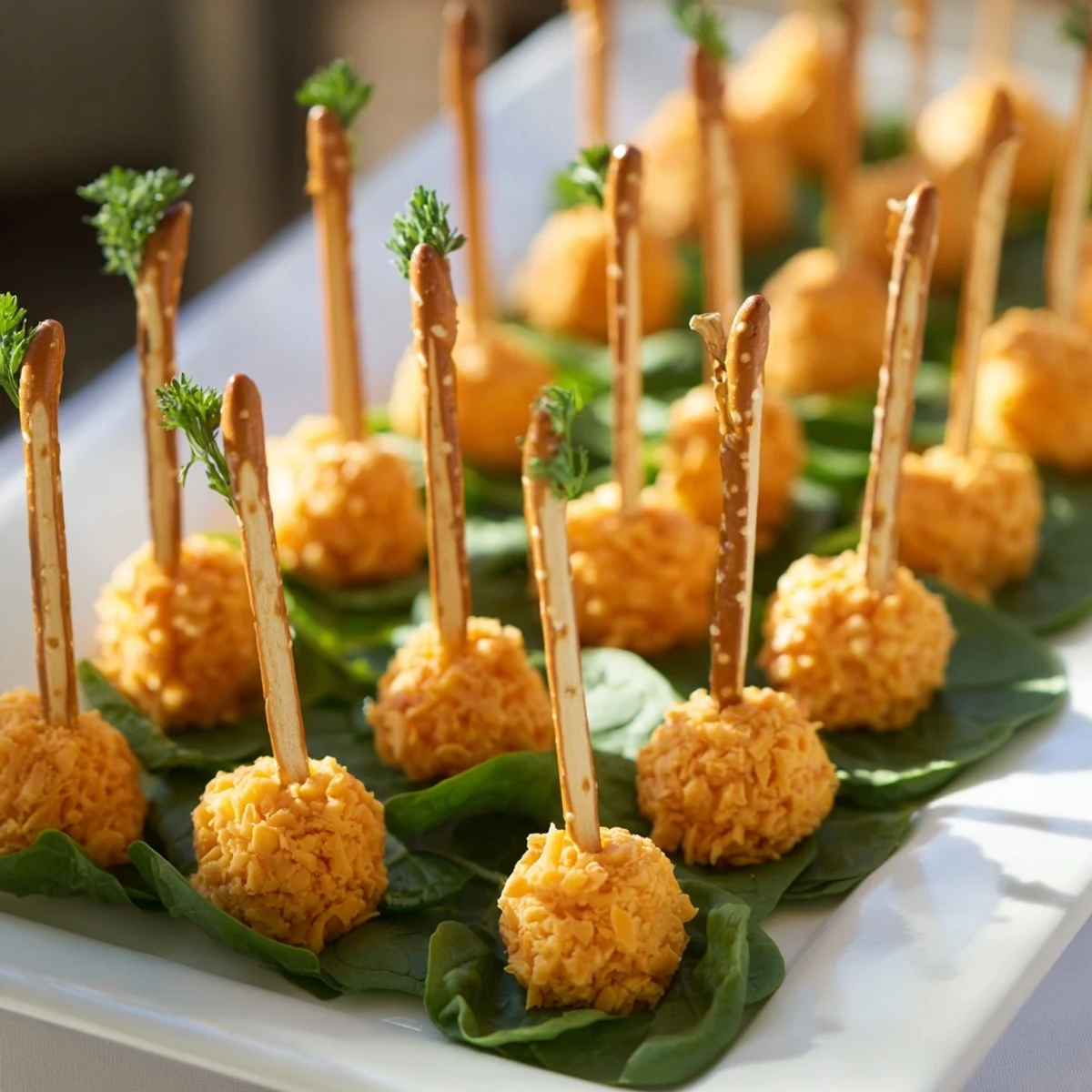 The playful Pumpkin Patch appetizer featuring inviting, round snacks, perfect for autumn gatherings and parties.