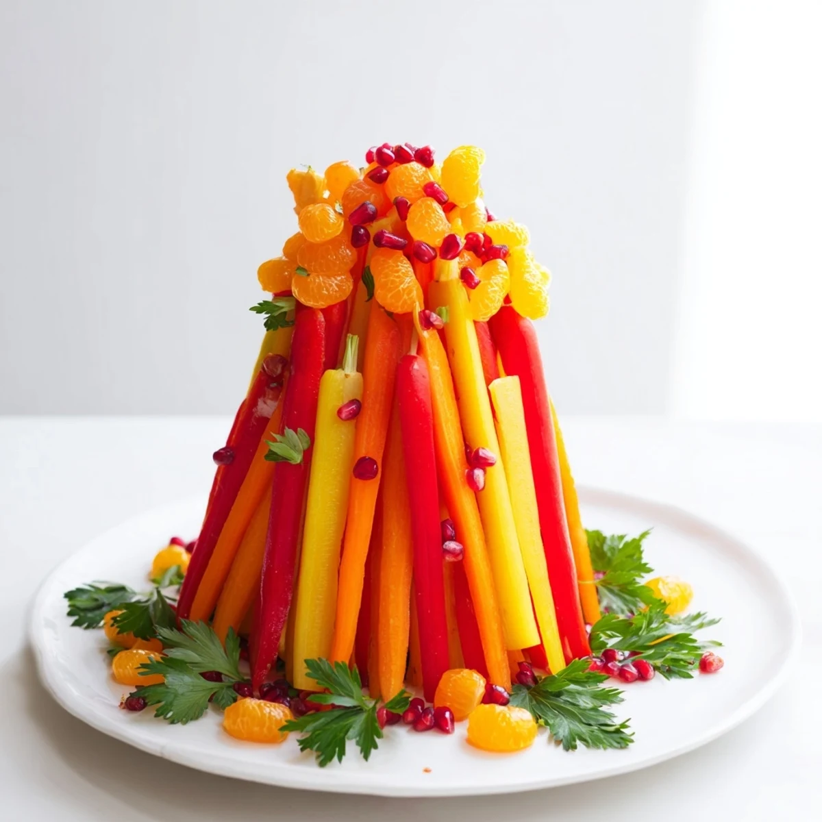 This appealing Bonfire Warmth Centerpiece, arranged with fresh produce, creates a dazzling, edible feast centerpiece.