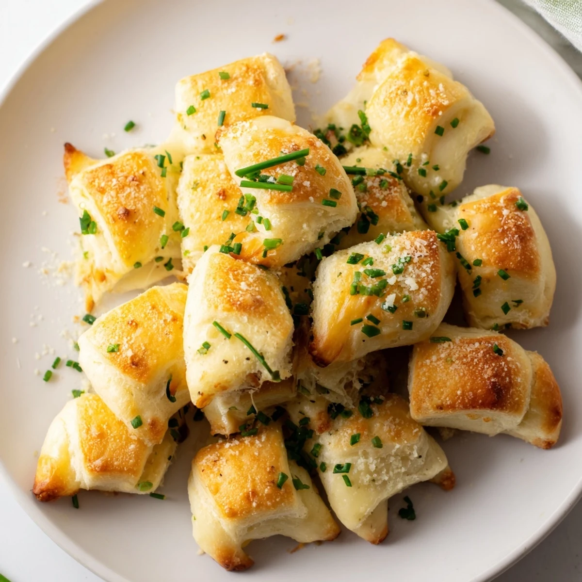 Savory Rolls: Crescent Roll Baked Cheese Bites, golden and bubbly, perfect for an easy appetizer served warm.