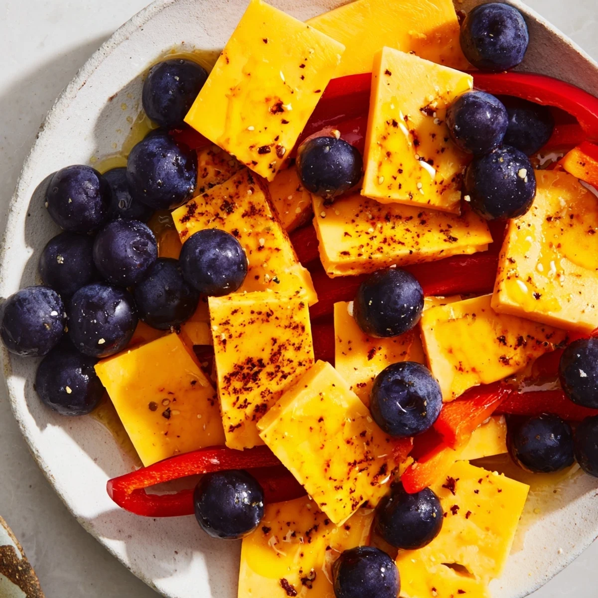 Delicious Bauhaus Block appetizer, cool and refreshing, perfect for a party, featuring colorful ingredients.