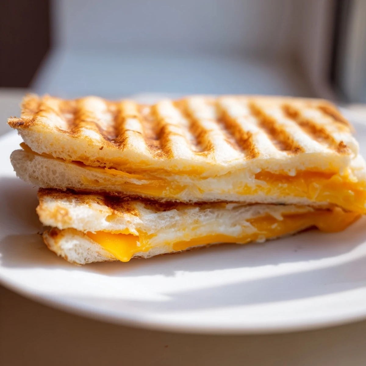 Golden, crispy Waffle Grilled Cheese with melted cheddar and a satisfying, crunchy texture.