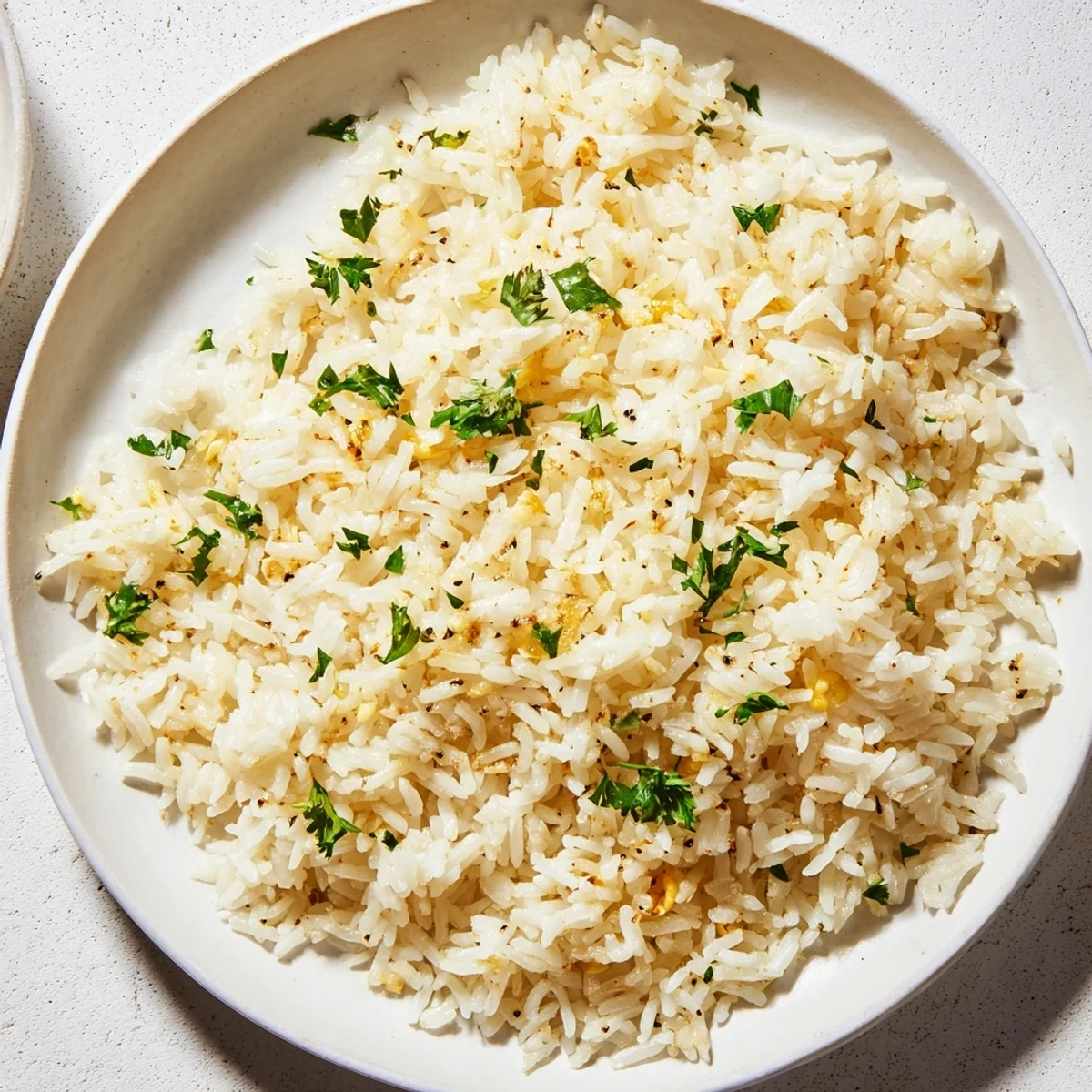 Golden Garlic Butter Rice, aromatic from sauteed garlic, a flavorful and simple side dish.