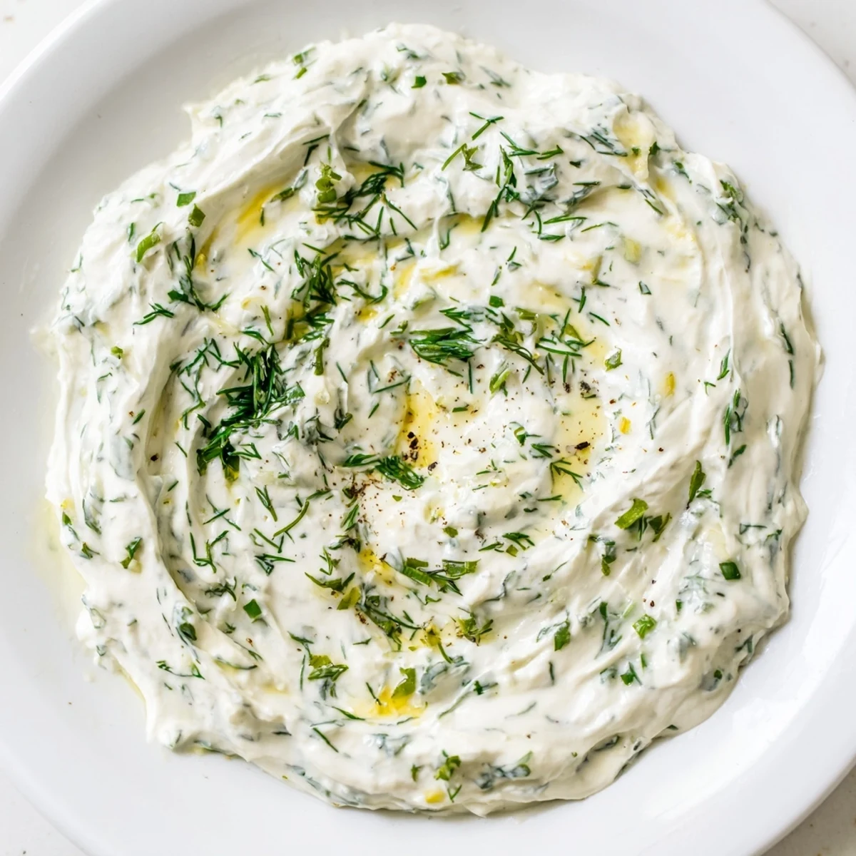 A refreshing Mediterranean Greek Yogurt Herb Dip with herbs and lemon zest, ideal for a party appetizer platter.