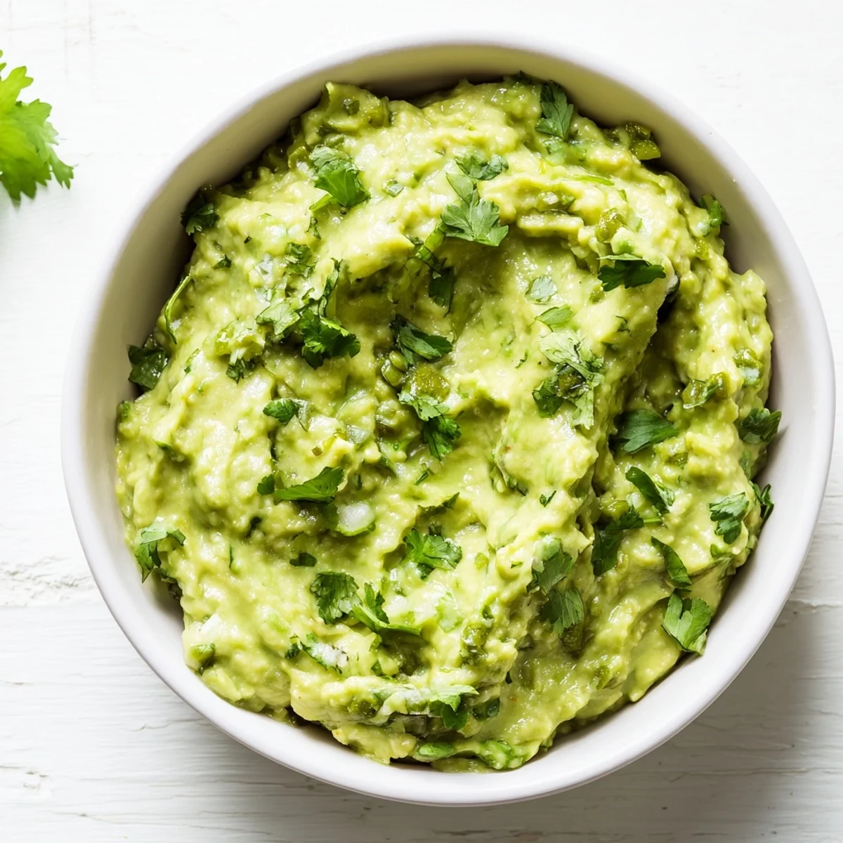 A vibrant bowl of avocado lime dip surrounded by tortilla chips and fresh veggies, perfect for snacking or party appetizers.