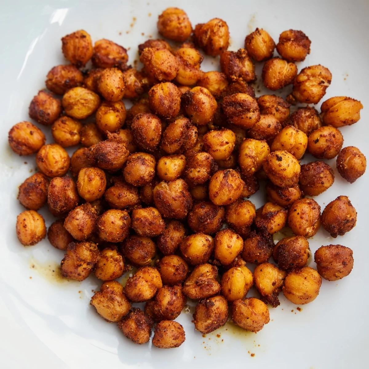 Close-up of crunchy crispy chickpea snack showing golden texture, perfect for a healthy gluten-free treat.