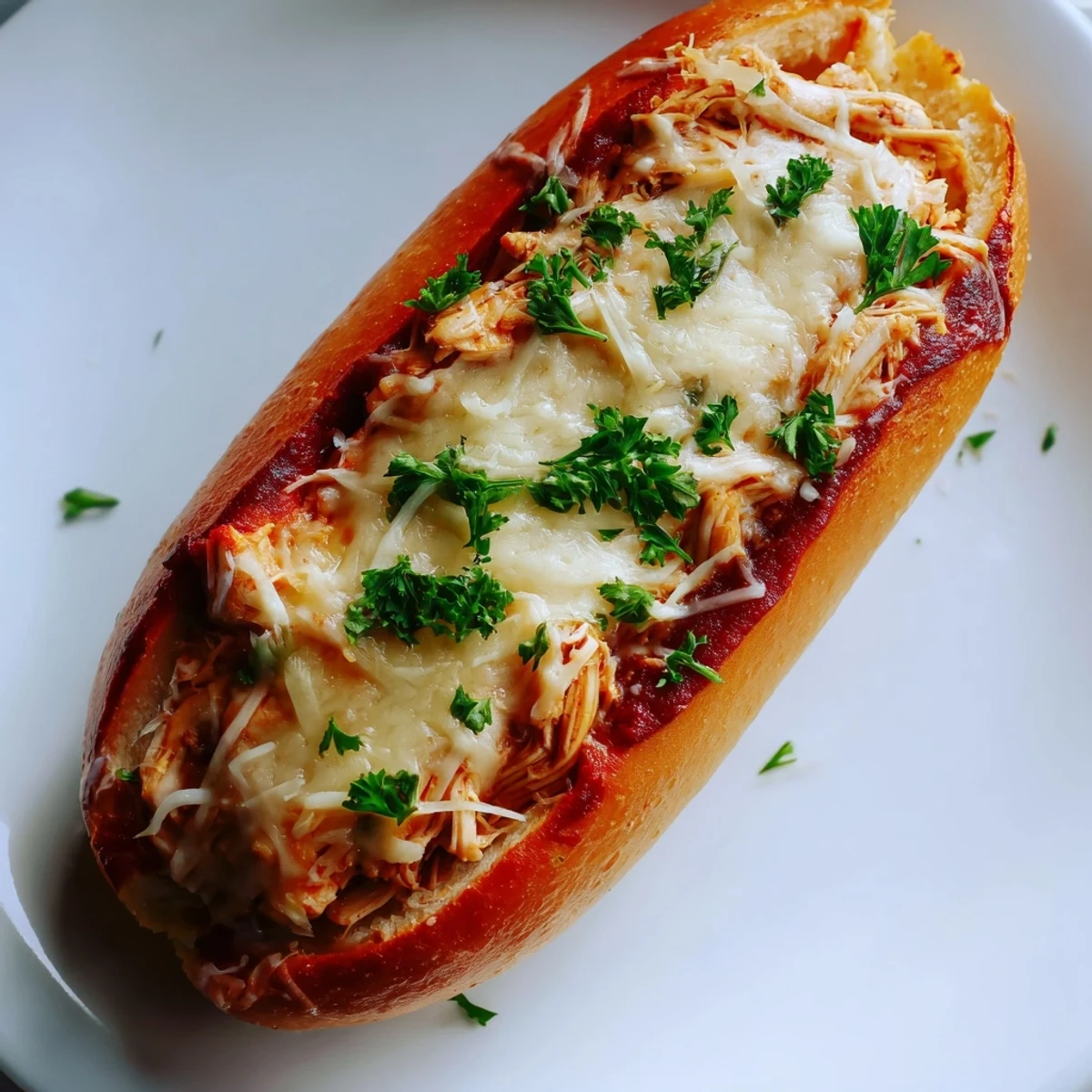 Fresh parsley garnish highlights this hearty Italian-American main dish, perfect for a family dinner or appetizer.