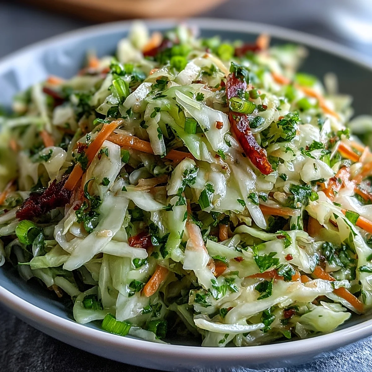 Tangy and gut-friendly Sauerkraut Slaw served as a refreshing, easy side dish.