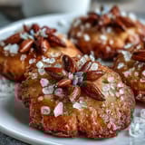 Delicate buttery shortbread cookies adorned with vibrant edible flowers, perfect for a springtime Mother's Day dessert platter.