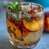 Copycat Starbucks Iced Peach Green Tea Lemonade, perfect for a summer refreshment.