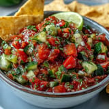 Vibrant Pickle de Gallo salsa, fresh tomatoes, lime, and cilantro, perfect for tacos.