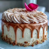 Decadent pink velvet cake with rosé wine, perfect for celebrations.
