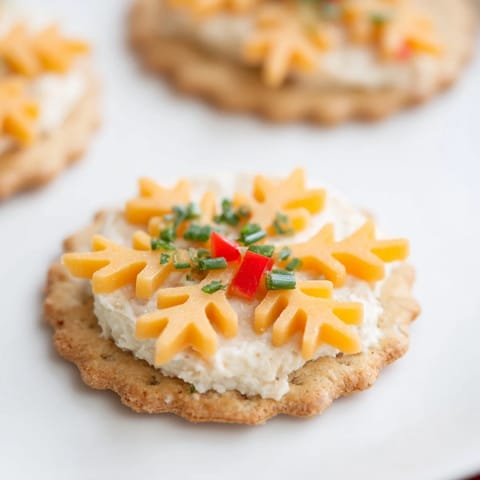 Cracker Cheese Snowflake Design