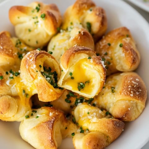 Melted cheese oozes from inside these Savory Rolls: Crescent Roll Baked Cheese Bites, a delightful, savory snack.