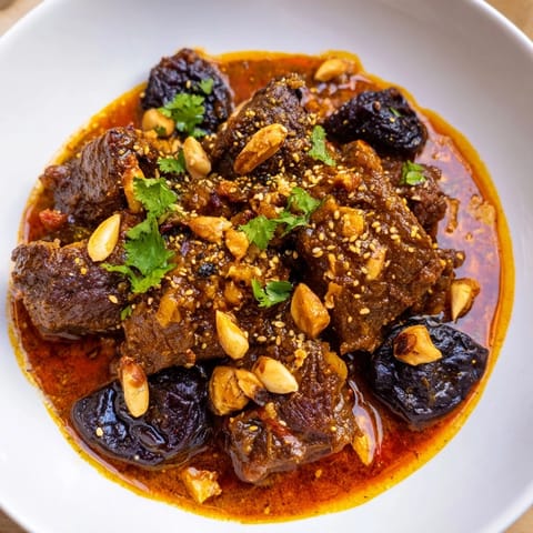 Moroccan Lamb Tagine Prunes Almonds
