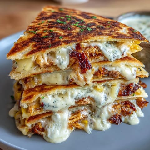Crispy Cinco de Mayo Street Corn Quesadillas with smoky chipotle crema and melted cheese oozing from golden tortillas.