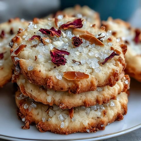 Elegant floral shortbread cookies, decorated with edible flowers and sugar, arranged in a charming gift box for Mother's Day.