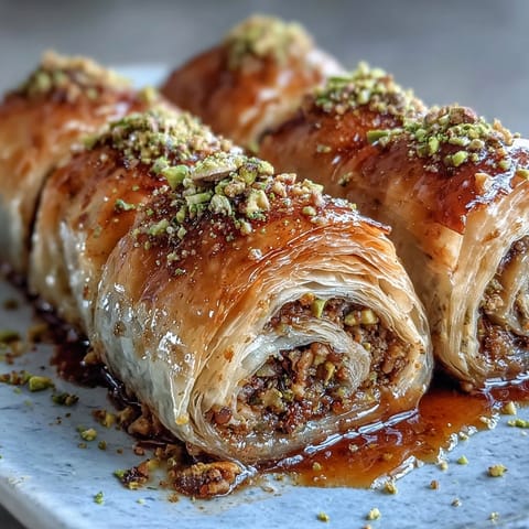 Pistachio Baklava Rolls