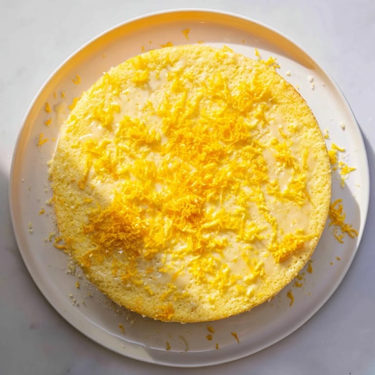 Close-up of a golden-brown Lemon Loaf Cake, drizzled with tangy lemon icing, ready to be served.