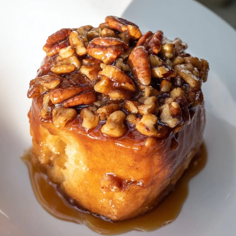 Fluffy, warm Maple Pecan Sticky Buns with sticky caramel, perfect for a special breakfast treat right now.