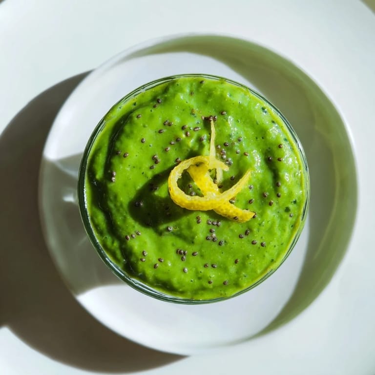 Bright green Spinach Avocado Smoothie ready to drink, creamy and full with banana and mango flavors.