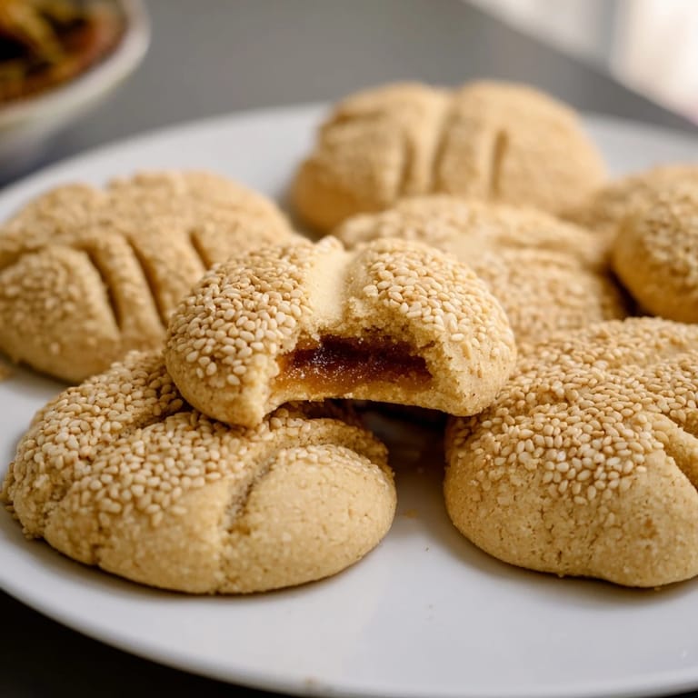 Freshly baked Palestinian Kahk cookies, a Middle Eastern favorite, with a flaky, buttery texture.