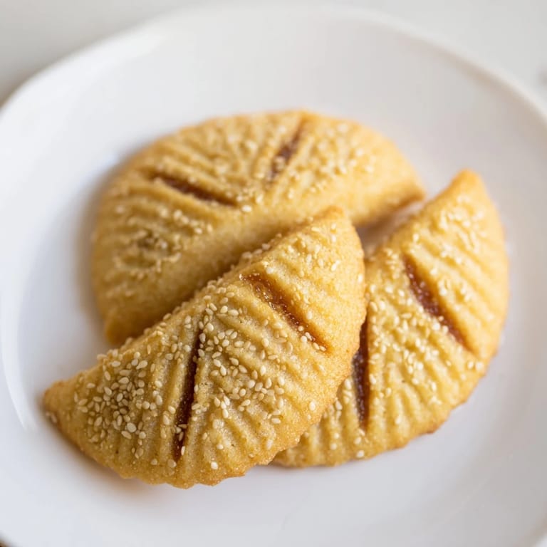 Diamond-shaped Makroudh, traditional Tunisian cookies, glistening with honey, perfect for dessert or a treat.