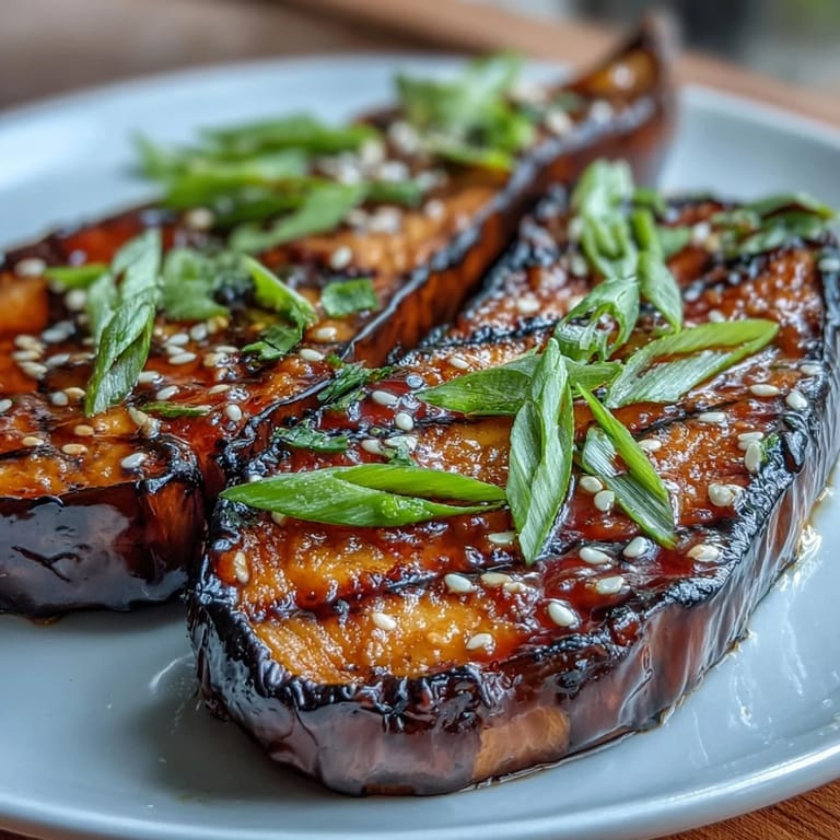 Tender Miso Glazed Eggplant, a vibrant Japanese side dish ready to enjoy.
