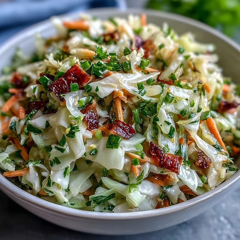 Freshly prepared Sauerkraut Slaw, bursting with colorful vegetables and zesty dressing.