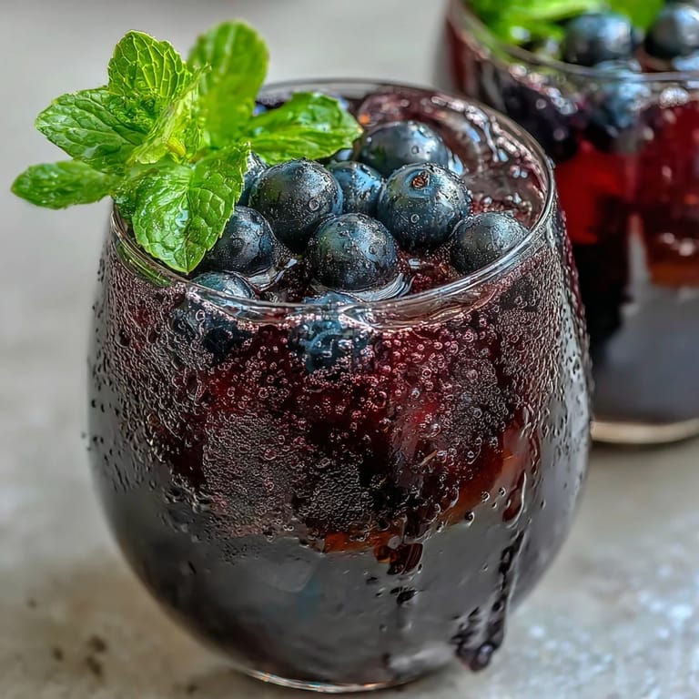 Infused water version of the Black Currant It Berry Celebration Drink with lemon and mint.