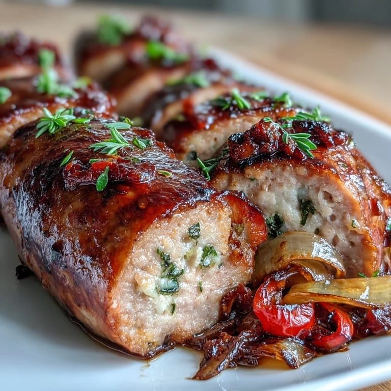 Golden sausages and vibrant peppers roasted together on a sheet pan, creating a flavorful, one-pan meal perfect for busy evenings.