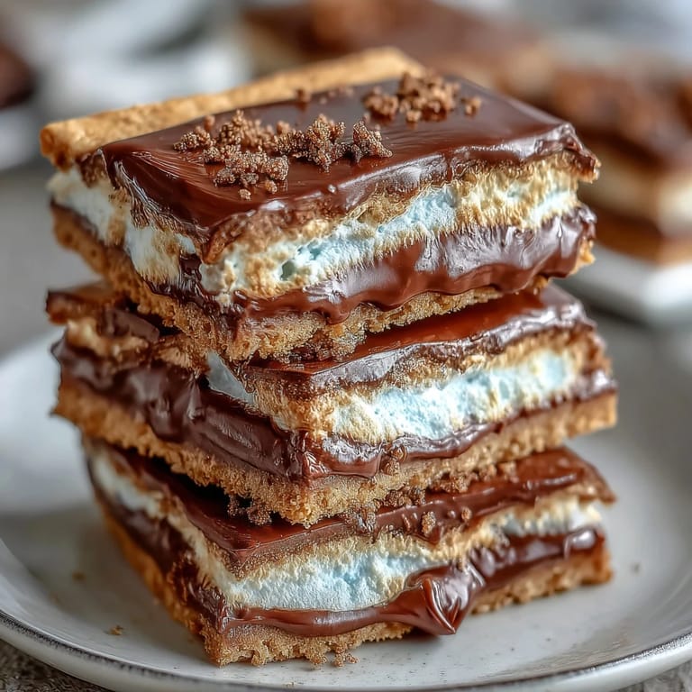 Serving suggestions for the red, white, and blue smores dip with strawberries and blueberries.