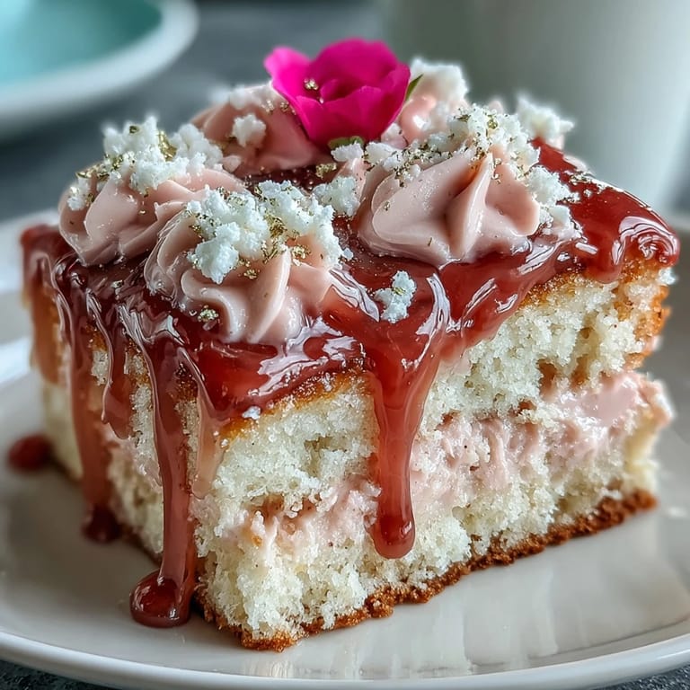 Visually stunning Bridal Shower Rosé Velvet Cake dripping with gold.